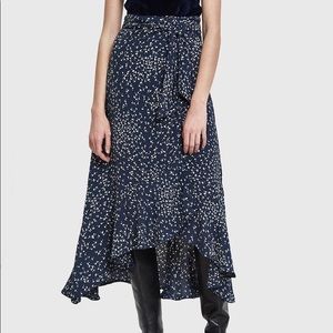 Ganni Barra Wrap Midi Skirt, Size 38